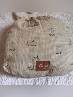 Crane Baby 100% Organic Cotton Bunny Bedding, Animal Crib Fitted Sheet